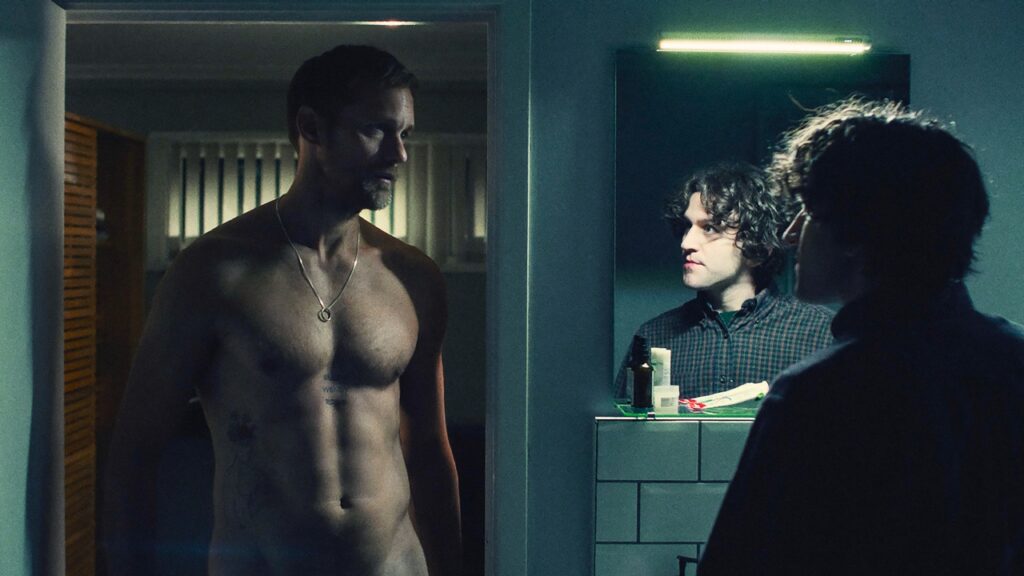 Pillion (A24) Alexander Skarsgård Harry Melling